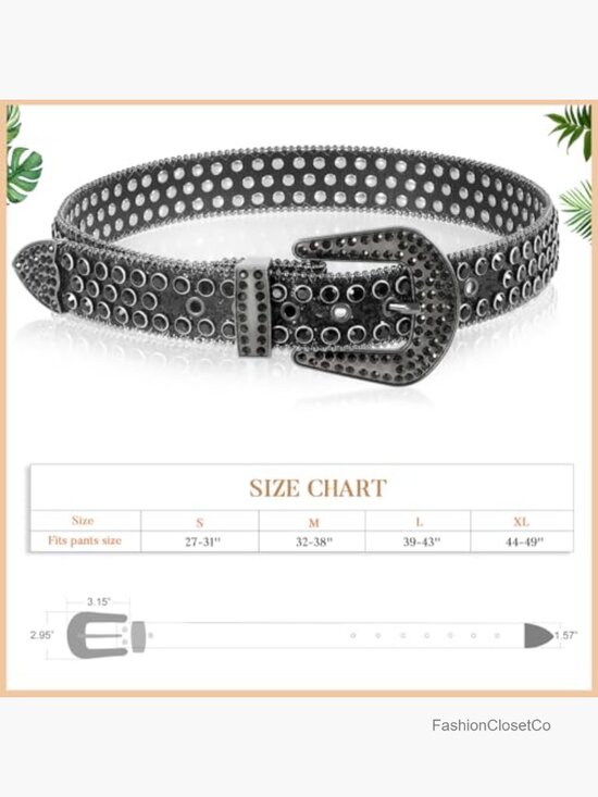 Rhinestone Studded Faux Leather Western Belt for Jeans Pants main image 5